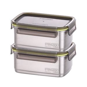 스텐락 국산 스텐밀폐용기 슈어 직사각 6호 2p세트