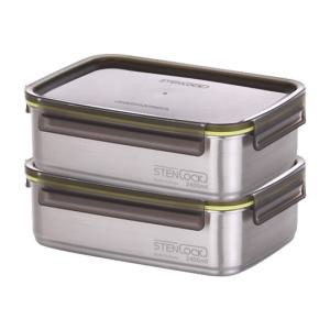 스텐락 국산 스텐밀폐용기 슈어 직사각 9호 2p세트