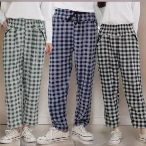 남자 몸빼 체크 기모 공용 융털 바지