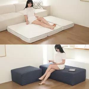 나코자요 3단 접이식 매트리스 허리에 좋은 침대 바닥 매트 풋스툴 13㎝ SS