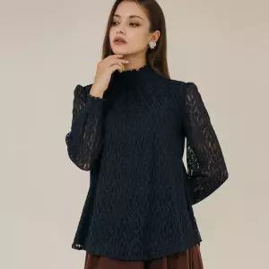 [막스까르띠지오]시스루 슬리브 레이스 블라우스