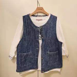 스테파니 HC07 버튼 청조끼 A2DM5209 (32589863)