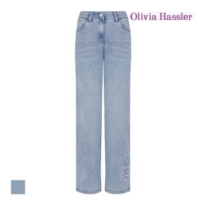 [올리비아하슬러] 플라워 포인트 일자핏 팬츠_OHCMDP202