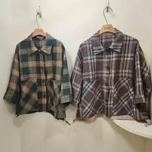 스테파니 HC07 타인체크 이중 린넨 자켓 A25Jk5215 (33435180)