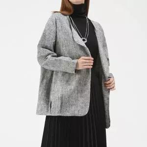 [퀸이즈] 노에리 린넨 블렌디드 베이직 러프 자켓