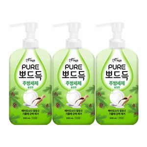 퓨어 뽀드득 주방세제 솔잎향 500ml, 3개