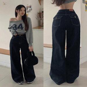 무배 숏,롱 백포켓 생지 와이드 데님 팬츠 워너비뮤즈