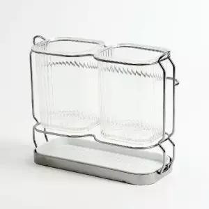 수저통 실버 거치대 주방 분리형 벽걸이 (WFHMIFY)