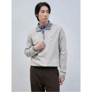 [빈폴멘] 캐시미어 블렌드 반집업 니트  라이트 그레이 (BC4X51C502)