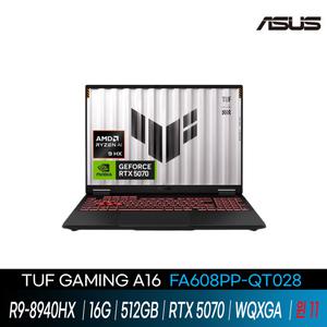 ASUS TUF A16 FA608PP-QT028 윈11 설치 //라이젠R9-8940H /16G /512GB /RTX 5070 / 정품빽팩/GI