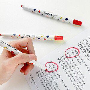 동아 미피 체크 색연필 빨간펜 채점펜 빨강 12자루 시험용 학원용 채점용