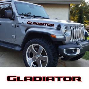 지프 검투사 픽업 엔진 후드 사이드 데칼 트럭 스티커 그래픽 비닐 문자 장식 커버 자동 튜닝 액세서리 2Pc