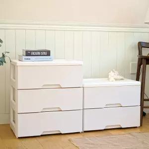 보노하우스 러쉬그레인 플라스틱 와이드 서랍장 2단