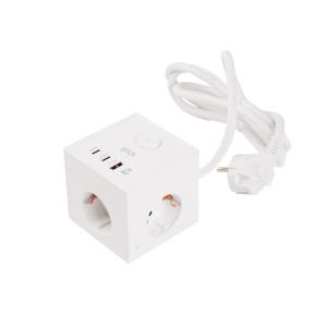 지클릭커 큐브 3구 고용량 4000W USB 출력 멀티탭 LP762CPD 화이트