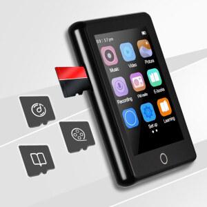 MP4 터치 스크린 휴대용 음악 플레이어 MP3 워크맨 블루투스 호환 지지대 FM 라디오 전자책 GB 16 32GB 인치