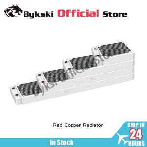 쿨러 Bykski 120 360 240 480mm PC 냉각용 구리 라디에이터 30mm 두께 G1 스레드 12cm 워터 히트 싱크 화이트