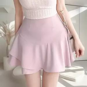 여자 러블리 무지컬러 캉캉 플레어 미니 스커트