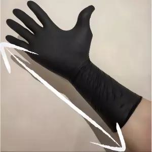 유에이컴퍼니 니트릴장갑손목긴100매1box 라텍스고무장갑 블랙 팔목긴 식당용 업소용 주방용 - 중(M) x 블