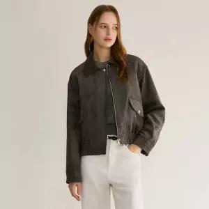 [롯데백화점]시스티나 [25 F/W] 스웨이드 카라 집업 점퍼