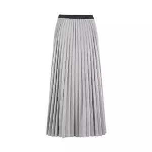 [올리비아하슬러] 여성 밴딩 플리츠 롱스커트_OHDWSK202