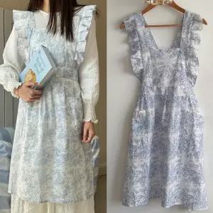 소네아 패션 프릴 원피스 롱 앞치마 에이프런