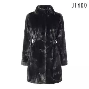 [진도모피][최초가 9,200,000원]진도모피 스탠드 카라 밍크 하프코트 (JFH89BA)