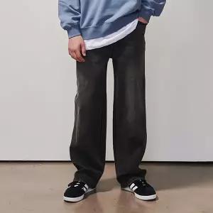 [에꼴리에] 남자 봄이월 와이드 빈티지 블랙워싱진(25A1204)