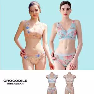 크로커다일 시스루 부케시리즈 브라팬티 2세트(민트, 베이지)
