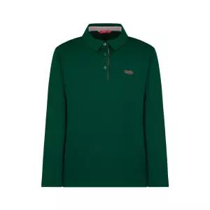 [20%쿠폰][크로커다일 레이디] 배색 와펜 카라 반오픈 티셔츠_CLDWTS907