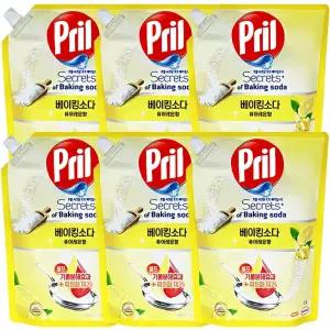 프릴 베이킹소다 퓨어레몬 리필 1L 6개