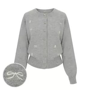 [롯데백화점]샐리 리본 플라워 자수 라운드 가디건_I5C-CCA017