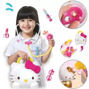 헬로 키티 병원 놀이 말하는 메디컬 의사 환자 역할 진찰