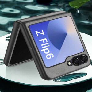 핸드폰케이스 갤럭시 Z Flip6 케이스 용 양피 ZFlip6 보호 커버 Flip T 가죽 6 프레임 소프트 전화 S 카메라 g 4 5