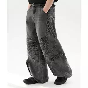 매장정품 트릴리온 TRILLION 바이커 3D 포켓 워싱 벌룬핏 데님 팬츠 [라이트 그레이] TRFPT39GR 140162