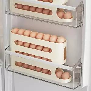 [셀러허브 1]다용도 자동롤링구조 슬림디자인 계란정리함