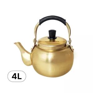 대원 황주전자 4L 양은주전자 막걸리 노란 주전자 어묵탕