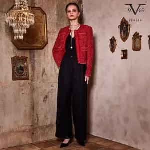 V19.69 Italia 25FW 메탈리코 핀스트라이프 테일러드 팬츠