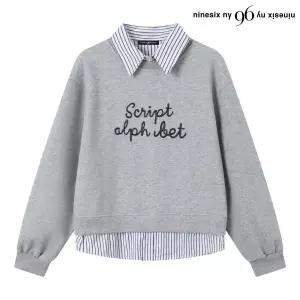 [롯데백화점]르샵. 스트라이프 카라 셔츠 레이어드 맨투맨 (NP3LW019L0)