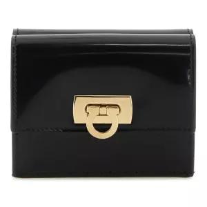 페라가모 블랙 가죽 컴팩트 반지갑 220434760658 NERO