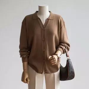 (안나앤플러스) 모젤 카라 니트 가디건[가디건BNE90] 빅사이즈