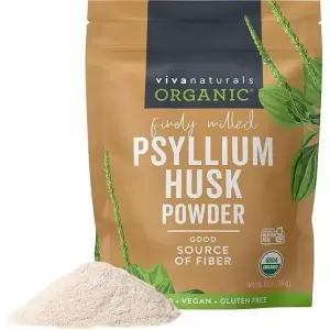 비바 내추럴스 유기농 차전자피 분말 10온스 무향 식물성 섬유질