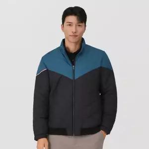 [엘르골프] 남성 밑단 시보리 면블럭 패딩 점퍼_6H71305