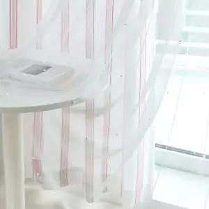 [텐바이텐]베리 스트라이프 암막+그레이스 펄 레이스 긴창커튼 4장