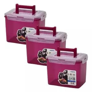 코멕스 뚜껑이 더 튼튼해진 김치통 마젠타 3.6L X 3개