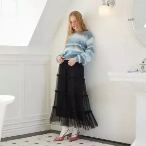 [갤러리아] [BLUE LABEL] 로맨틱티어드 밴딩 롱스커트 (ER4OSK01)