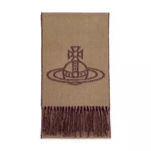 [비비안웨스트우드] 여성 ORB 로고 카멜 머플러 81030006 W00ZH C406