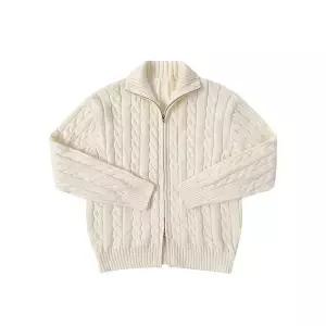 [탑보이]남녀공용 투웨이 소프트 울 꽈배기 니트 집업 가디건 WI006 _P408692751