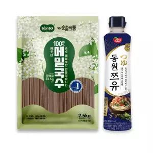 [순솔][순솔X동원] 순솔 100% 메밀국수 2.5kg X 동원 쯔유 500g 소바 세트