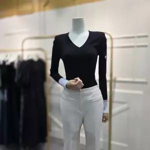 [에고이스트]배색 포인트 슬림 골지 풀오버 EQ4KL062BK_CA