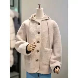 [갤러리아] ab.f.z 니트후드 탈부착 양털 뽀글이 자켓 점퍼 ACA1HF03A